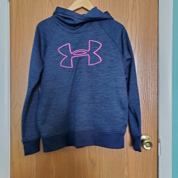 Under Armour Loose Fit Coldgear Funnel Neck Hoodie with Pockets Fleece Lined - Picture 2 of 8